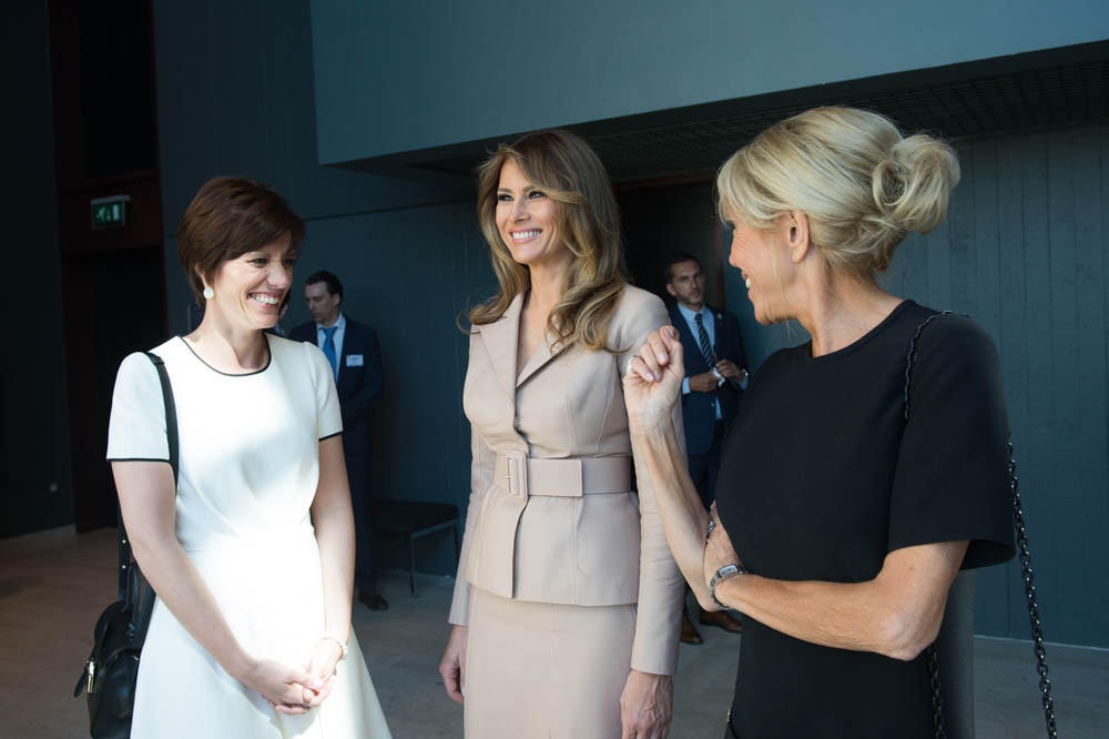 Brigitte Trogneux with First Lady of the USA